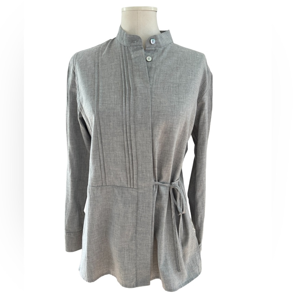 Bohelle Camicia Alisia Nervature Women’s Blouse Shirt Sz Large Gray